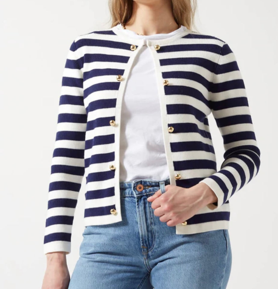 PARIS Stripe Cardigan