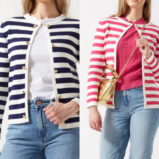 PARIS Stripe Cardigan